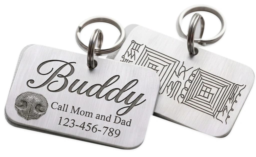 S999 silver tag, front and reverse of one tag
